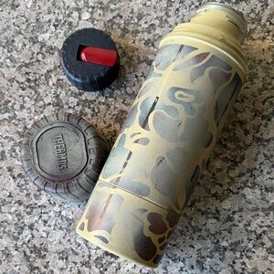 Thermos Yellow and Brown Floral Bottle